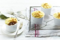 Beef bourguignon pot pies with celeriac mash
