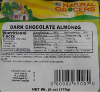 Natural Grocers Issues Allergy Alert on Undeclared Peanuts in Dark Chocolate Almonds