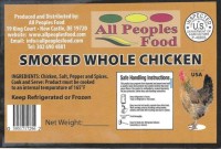 Smoked Whole Chicken Products recalled